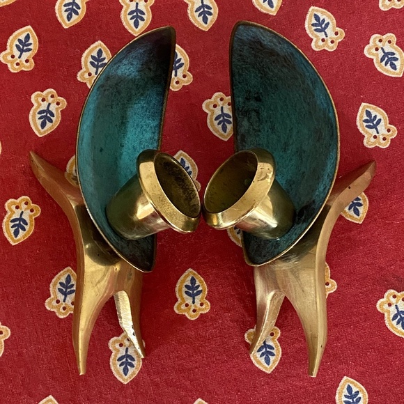 VTG I MCM I Oppenheim Israel I Art Deco Candle Holders - Picture 4 of 16